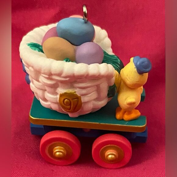 Easter Hallmark Keepsake Ornament 1997 Colorful Coal Car #2 in Cottontail Series - Picture 6 of 9